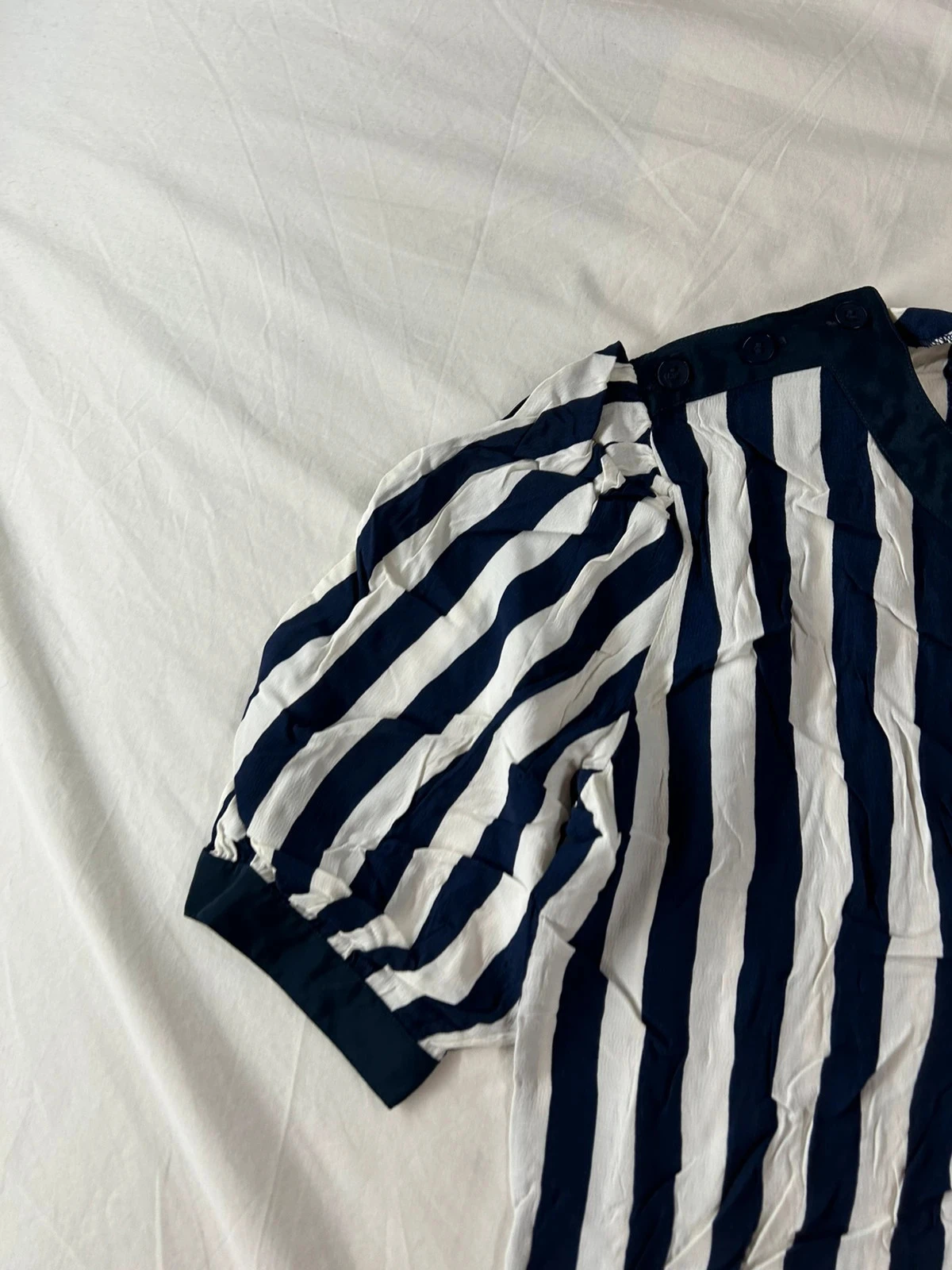 Blusa de mangas cortas seidensticker a rayas blanco y azul – photo 5
